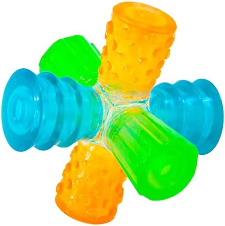 Outward Hound Triple Jack Interactive Multi-Squeak Dog Toy, 4.9" | Grunts, Squeaks & Squawks, 3 Unique Textures, Unpredictable Bounce, Indoor Outdoor, Moderate Chewers, Dogs & Puppies by OutwardHound