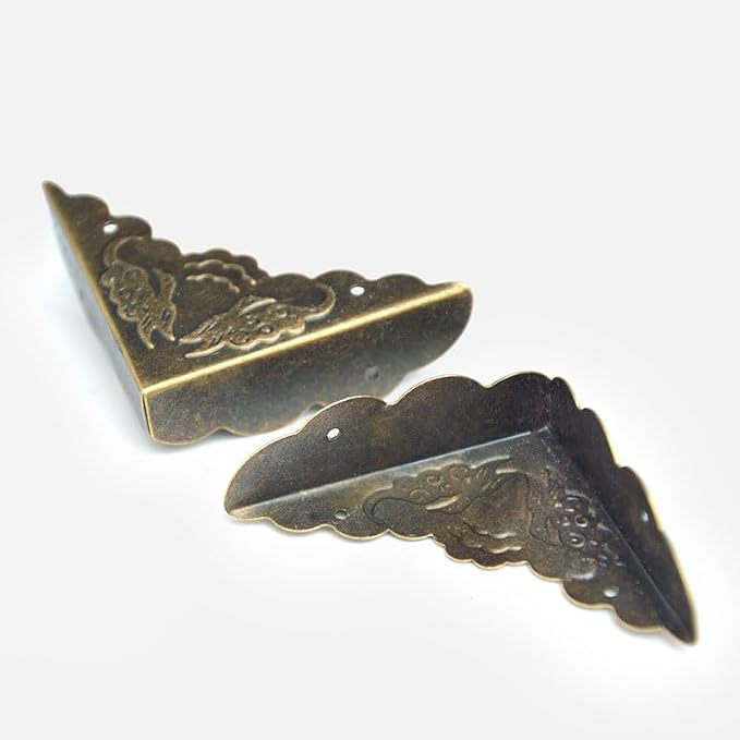 40 Pcs Metal Furniture Corner Protector,Antique Decorative Corner for Jewelry Box,for Storage Box Jewelry Case Cabinet Wooden Chest Etc. (Antique Bronze) - Image 3