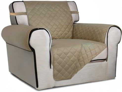 PureFit Reversible Chair Sofa Cover Dog Couch Covers for Sofa, 25.5 in | Beige/Beige, Water Resistant Couch Protector, Washable Pet Couch Cover with Non Slip and Elastic Straps For Kids - Image 8