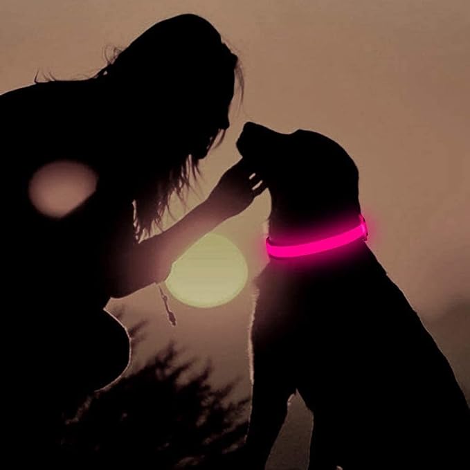 BSEEN Light up Dog Collar Lights for Night Walking - Waterproof LED Dog Collar light Rechargeable Glow in The Dark Dog Collars for Small Dogs (Pink, Small) - Image 7