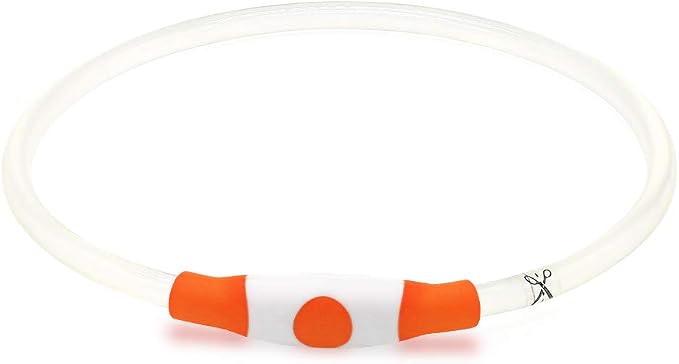 LED Dog Collar, USB Rechargeable Glowing Pet Collar, TPU Cuttable Dog Safety Lights for Small Medium Large Dogs (Orange),70cm - Image 8