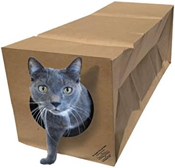 Dezi & Roo Hide and Sneak Collapsible Paper Cat Tunnel - Made in USA - Designed by a Feline Vet - Interactive Cat Toy - Cat Enrichment Toy - Hideaway by DeziRoo