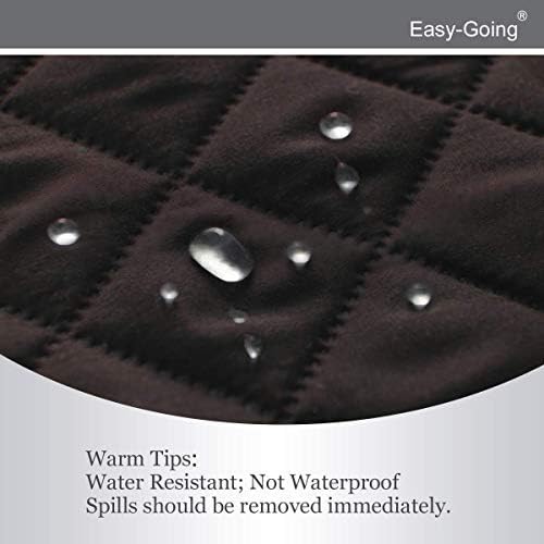 Easy-Going 4 Seater Sofa Slipcover Reversible Sofa Cover Water Resistant Couch Cover with Foam Sticks Elastic Straps Furniture Protector for Pets Children Dog Cat (XX-Large, Chocolate/Beige) | XX-Large Sofa, Washable Slipcover For Dogs, Water Resistant... - Image 4