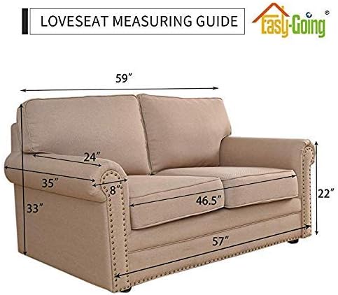 Easy-Going Reversible Couch Cover, 2 Cushion Sofa, Loveseat, Taupe/Ivory | Machine Washable Slipcover For Dogs, Water Resistant Furniture Mat For Living Room, Non-Slip Sofa Cover, Pet Friendly - Image 8