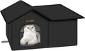 Outdoor Cat House for Feral Cats,Weatherproof & Insulated | Self-warming & waterproof insulated, with mat and canopy, sturdy support, easy assembly, winter shelter for feral cats, black by Rest-Eazzzy