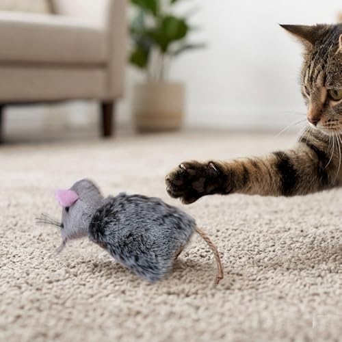 Ipetboom Refillable Catnip Toys for Cats - 3 Pack Interactive Cat Chew Toys for Indoor with Natural Long Fur and Jute Tail, Durable Plush Mouse Pet Fun Tool for Hunting and Boredom Relief - Image 7