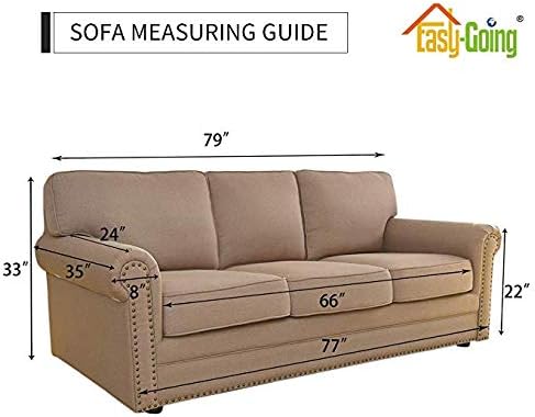 Easy-Going Reversible Couch Cover for 3 Cushion Couch Sofa Cover for Dogs Water Resistant Furniture Protector Cover with Foam Sticks Elastic Straps for Pet Cat (Sofa, Christmas Red/Ivory) | Large, Washable Slipcover For Dogs, Water Resistant Furniture ... - Image 7