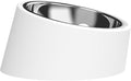 15° Tilted Dog Bowl for Small Dogs Flat-Faced Breeds - Anti-Choke Ergonomic Elevated Feeder Non-Slip Base - 2-in-1 Detachable Stainless Steel Food & Water Bowls - Pure White Clean & Simple (S, White) by Unknown