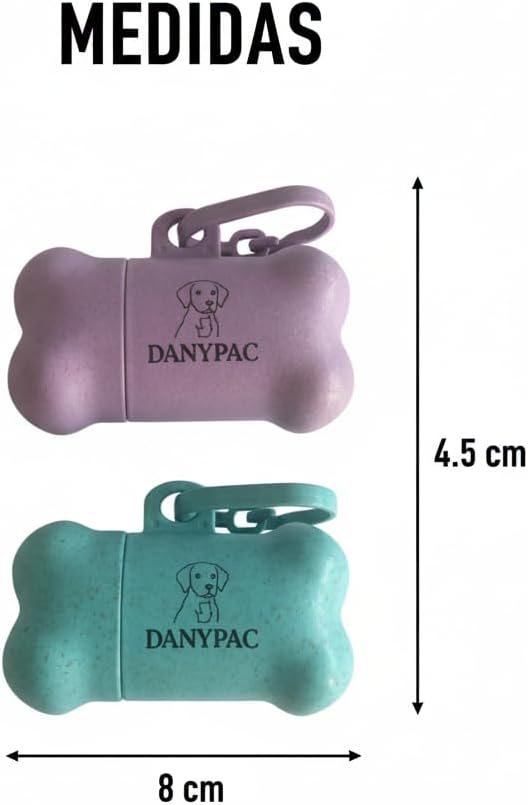 Dog Waste Bag Dispenser, Bone Shaped, Portable Pet Poop Bag Holder with Carabiner Clip, 2 Pack (Purpple Sky Blue) - Image 5