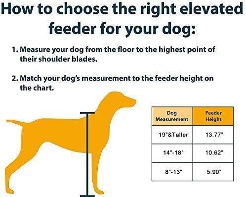 Elevated Dog Bowls Raised Pet Feeder Cat Food Water Diner Stand Set | W/ 2 Removable Stainless Steel Bowls (2 Quarts/13.77" in Height) for Large Breed Dogs Easy to Clean - Image 9