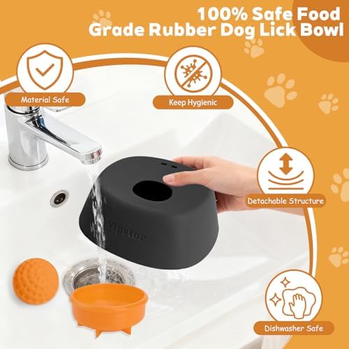 Yipetor Dog Lick Bowl, Rolled Ball-in Slow Feeder Enrichment Puzzle Toys | 3/4 Cups Bone Broth, Yogurt, Liquid Treats Lick, BPA-Free & Dishwasher Safe for Dogs Dietary Supplement or Post-op Nutrition - Image 6