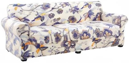 hyha Stretch Couch Covers, Sofa Cover for 3 Cushion Couch Pet Friendly | Floral Pattern, Printed, 4 Pieces, 3 Separate Cushion Sofa, Durable Anti-slip Washable Protector with Elastic Bottom for Dogs - Image 9