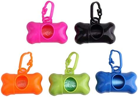 5 PCS Bone Shaped Poop Bag Dispenser (Random Color) | Pet Waste Disposal Bag Dispenser With Waste Bag by LIUSM