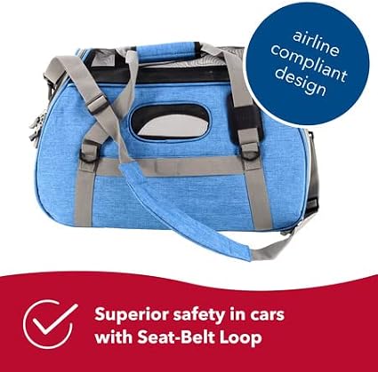 Coastal Pet Bergan Comfort Carrier - Breathable Travel Carrier for Dogs & Cats - Heather Bermuda, 16" x 8" x 11" - Image 5