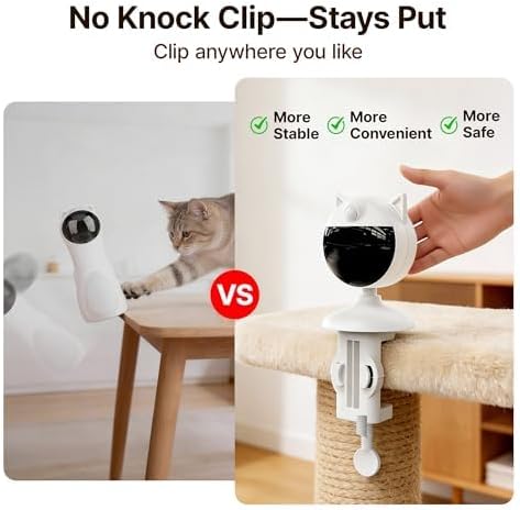 Potaroma Smart Sensor Cat Laser Toys Interactive, Motion Activated Truly Random Trjajectory, Clamp Design, Automatic Chargeable Kitten Toy Indoor Exercise, Cream White | Motion Activated Truly Random Trjajectory, Clamp Design, Automatic Chargeable Kitt... - Image 2
