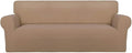 PureFit Stretch Oversized Couch Covers Fleece Sofa Slipcovers Camel | 1-Piece Sofa Cover Washable Soft Couch Protector, Couch Slipcover with Non Skid Foam and Elastic Bottom for Kids, Dogs by PureFit