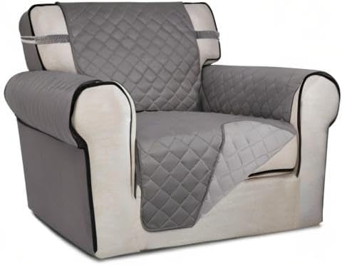 PureFit Reversible Chair Sofa Cover Dog Couch Covers for Sofa, 25.5 in | Gray/Light Gray, Water Resistant Couch Protector, Washable Pet Couch Cover with Non Slip and Elastic Straps For Kids - Image 8