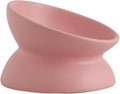Ceramic Raised Cat Bowl, Cat Food Bowls Elevated Tilted, Ceramic Pet Bowl Whisker Friendly, Anti Vomit & Reduce Neck Burden for Food and Water (Pink) by Seemypet
