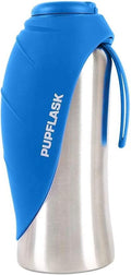 PupFlask Large Dog Water Bottle, Portable Stainless Steel Travel Bowl | 27 or 40 oz Leak-Proof Drink Dispenser with Built-In Cup and Carry Strap for Walking, Hiking and Travel; For All Dog Breeds by TuffPupper