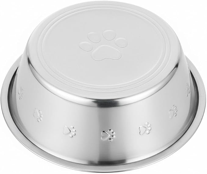 2-Pack Stainless Steel Dog and Cat Bowls 2.5 Cups (0.6L) | Durable Metal Pet Food & Water Dish for Small Pets , Rust-Resistant - Image 7
