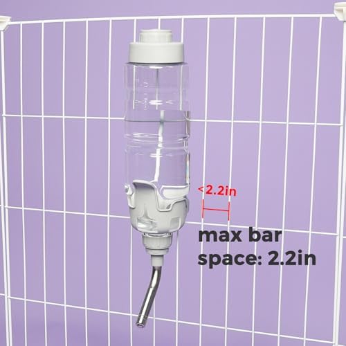 Vannon Rabbit Water Bottle for Cage, Top Fill 34oz Bunny Water Bottle No Drip Automatic Water Dispenser for Dog, Rabbit, Guinea Pig & Small Animals Hanging Cage Water Bottle (Pack of 3) - Image 9