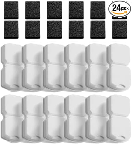 GIOTOHUN Cat Water Fountain Filter Replacement: 24 Cat Fountain Filter - 24 Pet Fountains Filters - 12 Filters & 12 Sponges - Suitable for ATMZIQXR GIOTOHUN KOOGMOON UMOCUOY IHOUONE HOOISE by GIOTOHUNPetLife