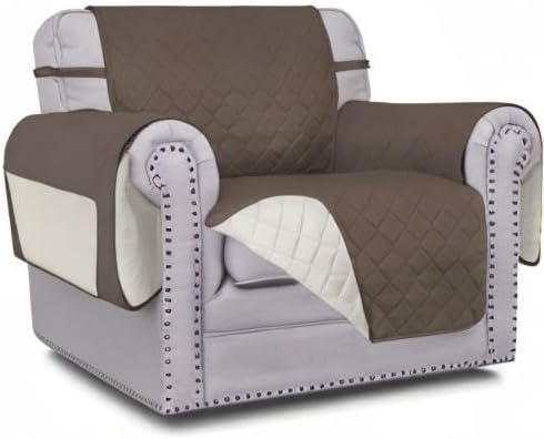 Easy-Going Reversible Couch Cover, Small Chair, Taupe/Ivory | Machine Washable Slipcover For Dogs, Water Resistant Furniture Mat For Living Room, Non-Slip Sofa Cover, Pet Friendly - Image 10