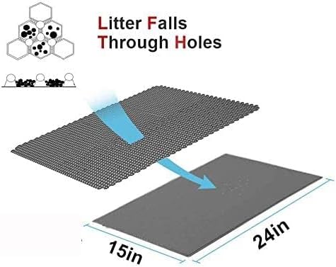 Bulkniu Cat Litter Mat, 15"x24", Waterproof, Durable & Easy to Clean, Grey | Urine-Proof, Non-Slip, Premium Durable EVA, Soft on Paws, Double-Layer Honeycomb Traps Litter, Odor-Free & Safe - Image 2