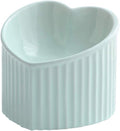 Green Ceramic Raised Cat Bowls, Tilted Elevated Food or Water Bowls, Stress Free, Backflow Prevention, Dishwasher and Microwave Safe, Lead & Cadmium Free by HCHLQLZ