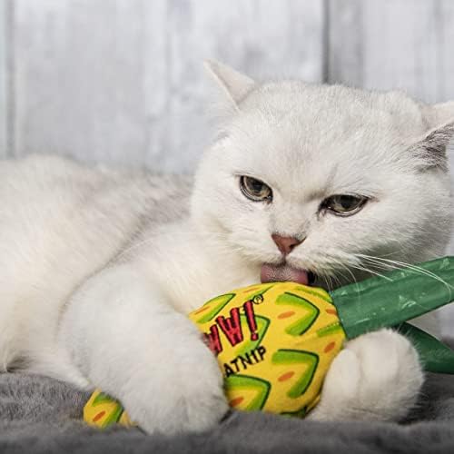 YEOWWW! Pineapple Catnip Toy for Cats, Yellow, 7", for All Breed Sizes - Image 2