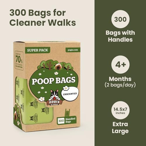 Pogi's 300 Unscented Dog Poop Bags with Handles - Earth-Friendly, Leak-Proof, Ultra Thick, 4+ Month Supply (Pack of 2) - Image 6
