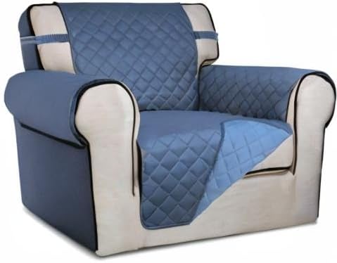 PureFit Reversible Chair Sofa Cover Dog Couch Covers for Sofa, 25.5 in | Dark Blue/Light Blue, Water Resistant Couch Protector, Washable Pet Couch Cover with Non Slip and Elastic Straps For Kids - Image 8