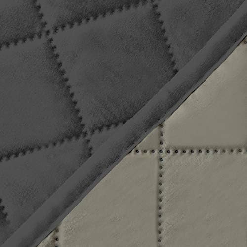 Easy-Going 4 Seater Sofa Slipcover Reversible Sofa Cover Water Resistant Couch Cover with Foam Sticks Elastic Straps Furniture Protector for Pets Children Dog Cat (XX-Large, Darkgray/Beige) | XX-Large Sofa, Washable Slipcover For Dogs, Water Resistant ... - Image 6