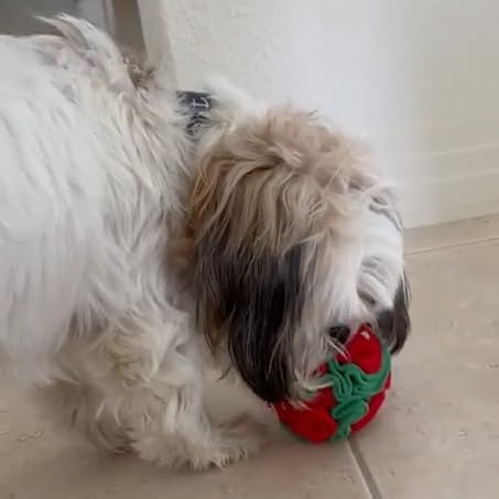 Glory To Dog Small Breed Snuffle Ball Foraging Dog Toy Christmas Green/Red | Interactive fleece snuffleball hides treats at variable depths. Engages smell & foraging instinct Machine wash 4" Small breed - Image 7