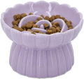 Ceramic Cat Slow Feeder, Raised Slow Feeder Cat Bowl, Anti Vomiting and Whisker Friendly Kitty Dish, Elevated Puppy Kitten Food Bowl for Dry and Wet Food (Purple) by Vitisyao