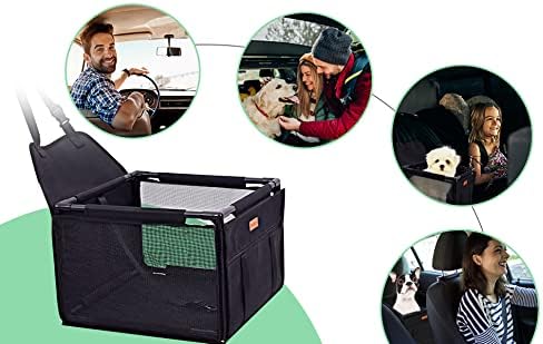 Dog Car Seat Puppy Portable Pet Booster Car Seat with Clip-On Safety Leash and Stable Fram, Anti-Collapse,Perfect for Small Pets - Image 8