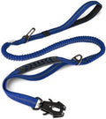 Joytale Tactical Bungee Dog Leash, Shock Absorbing No Pull, Navy Blue | For Large Dogs That Pull, 2 Padded Handles for Control, Car Seatbelt Clip, Reflective for Night Safety, Metal Frog Clip by Joytale