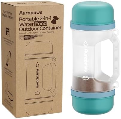 20.3oz Dog Water Bottle Portable with Food Container & 2 Bowls | Feeding & Hydration, 8.5oz Food Storage, 8.5oz Travel Water Bowl, 4.2oz Food Bowl, Portable Pet Dispenser for Hiking Camping - Image 9