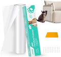 Cat Scratch Furniture Protector, 160"x12" Single-Sided Sticky Couch Protector from Cat Claws, Transparent Plastic Cover Adhesive Clear Anti Scratch Deterrent for Furniture Sofa Door (30 Pins) by Jaolee