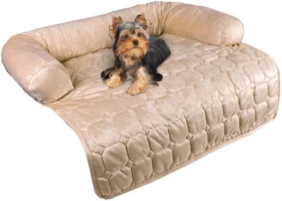 Couch Cover for Dogs – 30x30.5 Pet Furniture Protector with Memory Foam Bolster, Quilted Fabric, Non-Slip Water-Resistant Base by PETMAKER (Beige) - Image 4