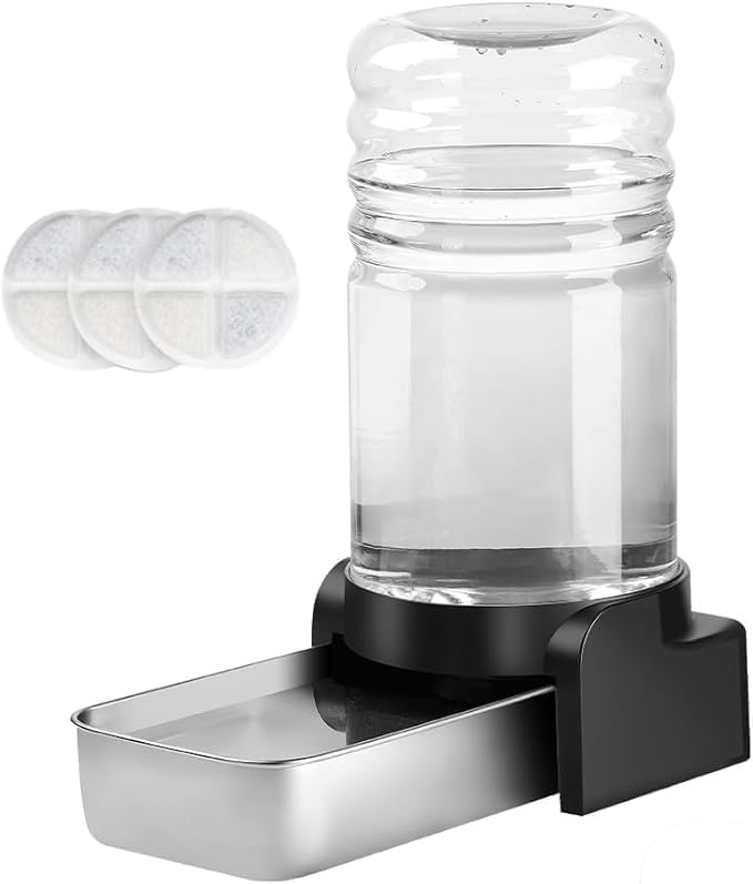 Marchul 1.5 Gallon Cat Water Dispenser, Automatic Gravity Dog Water Feeder, Stainless Steel Large Capacity Cat Waterer for Cats and Small Dogs (3 Filters) by Marchul