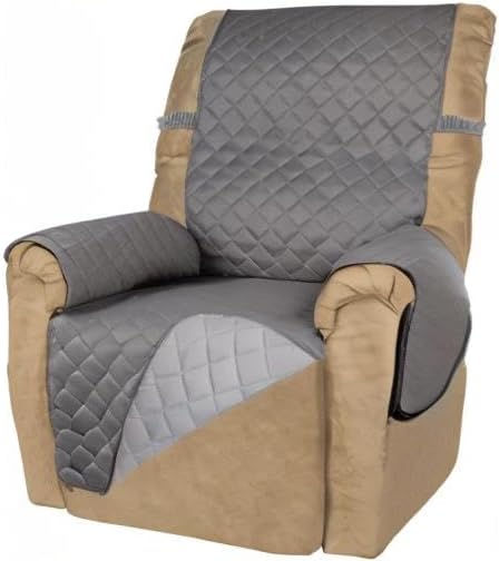 PureFit Reversible Recliner Chair Covers Couch Covers for Dogs, 19 in | Gray/Light Gray, Water Resistant Couch Protector, Washable Pet Couch Cover with Non Slip and Elastic Straps For Kids - Image 8