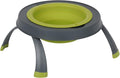 Dexas Pets Elevated Pet Feeder, Large, 4 Cup Capacity, Green, Raised Pet Food and Water Bowl by Dexas