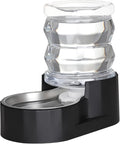 RIZZARI 4L Gravity Cat Water Dispenser: Filtered Hydration for Indoor Cats | Activated Carbon Filter / Stainless Steel Bowl / Apartment Friendly / Bedroom & Kitchen Use / Easy Cleaning/Helps Reduce Odor by RIZZARI