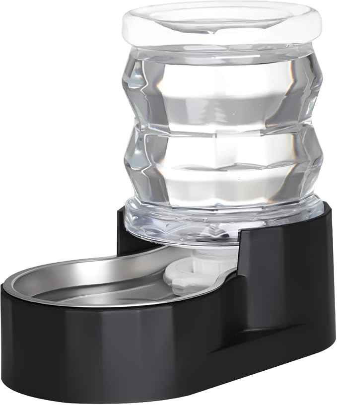 RIZZARI 4L Gravity Cat Water Dispenser: Filtered Hydration for Indoor Cats | Activated Carbon Filter / Stainless Steel Bowl / Apartment Friendly / Bedroom & Kitchen Use / Easy Cleaning/Helps Reduce Odor by RIZZARI