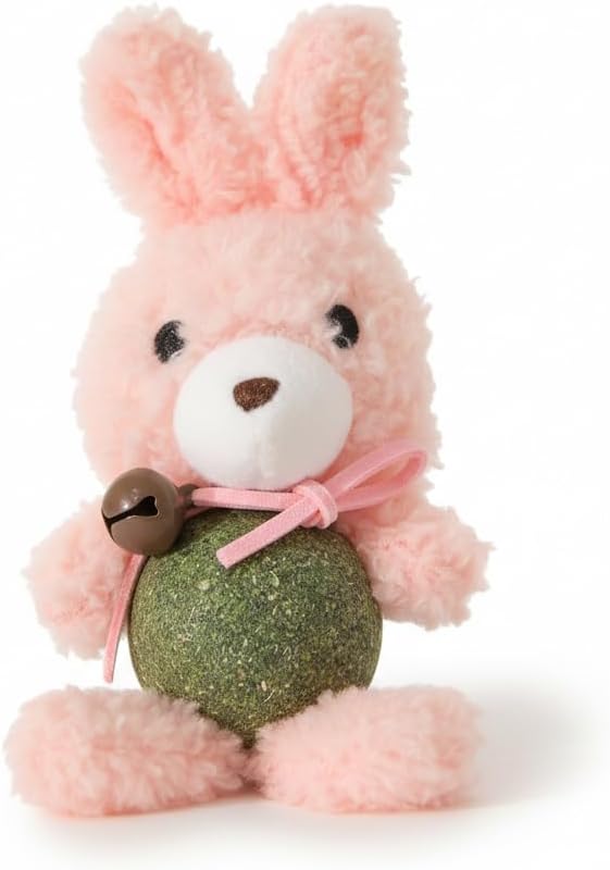 Cat Toys with Catnip Kitten Chew Bite Supplies Boredom Relief Fluffy Kitty Teeth Cleaning Chewing Cat Lovers Interactive Plush Gift (New Rabbit) by Gavpepy