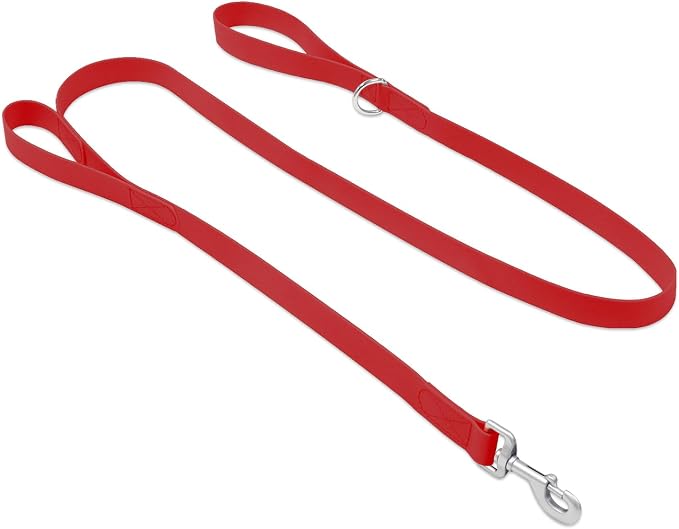 Waterproof Dog Leash with Double Handle, 6 FT Durable Odor-Proof Dog Leashes with Strong Aviation Aluminum Hooks Fits Small Medium or Large Dogs by KiddingPets