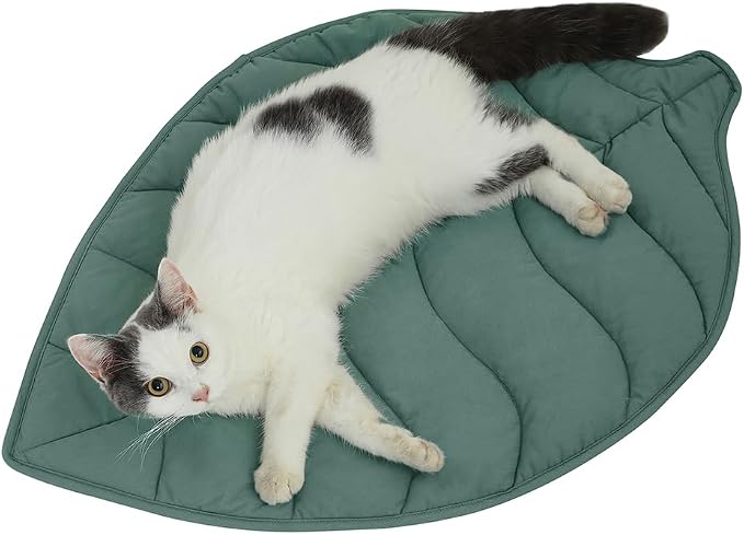 Letalong 30 X 20 Inch Leaf Shaped Cotton Cat Bed Pad, Warming Cat Mat, Pet Warming Pad for Cats, Warmer Mat for Feral and Indoor Cats, 2025 Enlarged and Thickened Leaf Beds by LetalongPetSupplies
