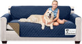 Sofa Shield® Couch Sofa Slip Cover for Dogs with Strap, Navy Sand | Reversible Furniture Protector, Stain and Tear Resistant Cushion Cover, Machine Washable Slipcover for Pets, Cats 70 inch by SofaShield