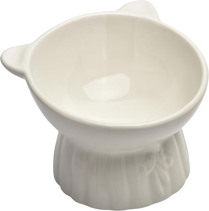 Elevated Cat Food Bowl,8 Oz Ceramic Raised and Tilted Water Bowl,Anti Vomiting and Protect Pets Spines Dishes for Fat Faced Cat, Indoor Cats,Kitten,Small Dog (Black) - Image 5